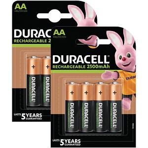 Duracell AA 2500mAh PreCharged x 8