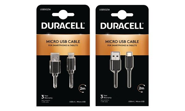 Duracell 1m+2m kabel USB-A na Micro USB
