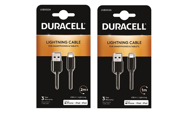 Duracell 1m+2m kabel USB-A na Lightning